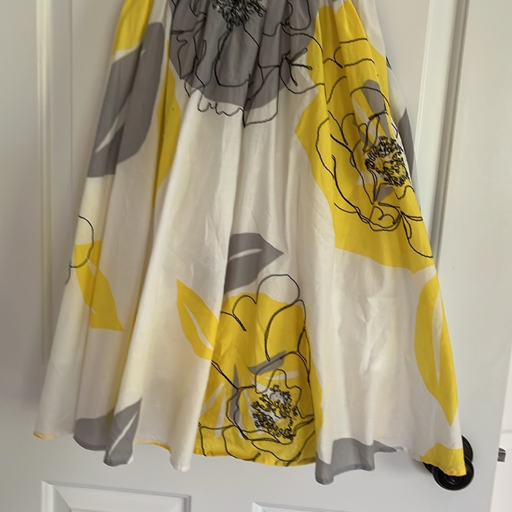 Maeve Yellow Gray Black Sundress Sleeveless Scoop Neck Smocked 6 Anthropologie - Picture 3 of 8